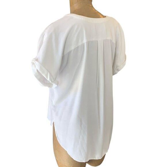 Ann Taylor LOFT Dolman Henley Everyday Shirt Sz M White #338C - Picture 7 of 10